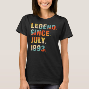 29th Birthday 29 Years Old Legend Since July 1993 T-Shirt