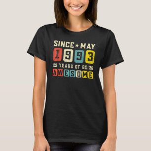 29th Birthday Awesome Since May 1993 Vintage T-Shirt
