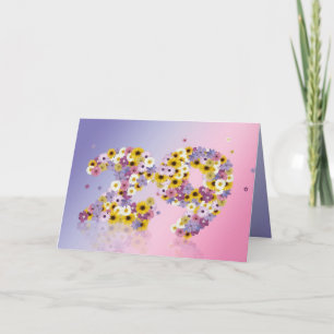 29th birthday card with flowery letters