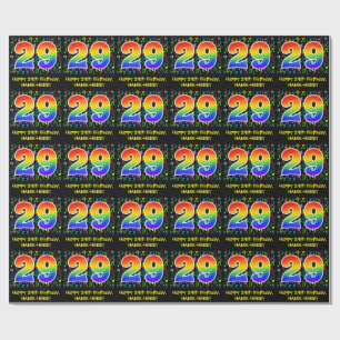 29th Birthday: Colorful Music Symbols, Rainbow 29 Wrapping Paper