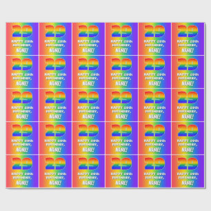29th Birthday: Colourful, Fun Rainbow Pattern # 29 Wrapping Paper