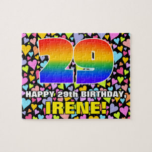 29th Birthday — Fun, Loving Heart Shapes + “29” Jigsaw Puzzle