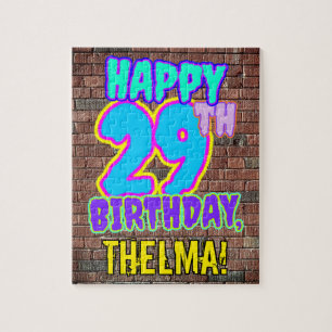 29th Birthday ~ Fun, Urban Graffiti Inspired Look Jigsaw Puzzle