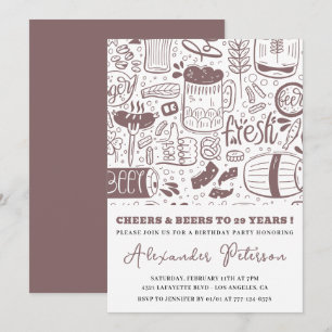 29th birthday invitations Men Beer Vintage