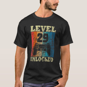29th Birthday Level Unlocked Vintage For Gamers T-Shirt