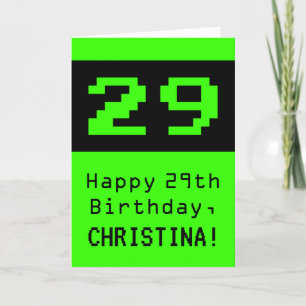 29th Birthday: Nerdy / Geeky Style "29" and Name Card
