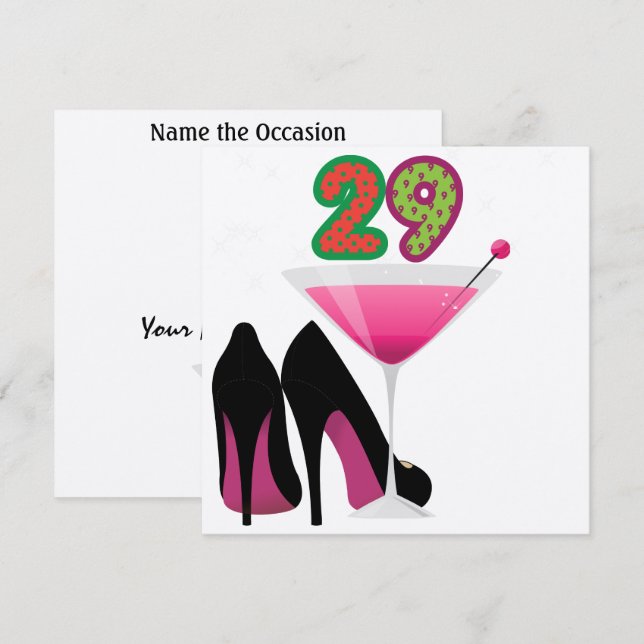 29th Birthday Party Invitation by SRF (Front/Back)