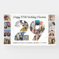 29th Birthday Party Number 29 Photo Collage