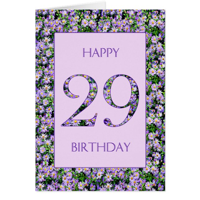 29th Birthday Purple Daisies (Front)