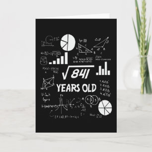 29th Birthday Square Root Math 29 Years Old Bday Card