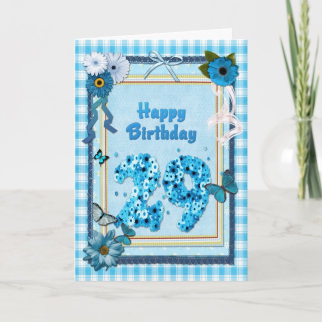 29th Birthday with a scrapbook effect Card (Front)