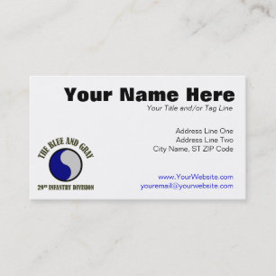 29th Infantry Division Business Card