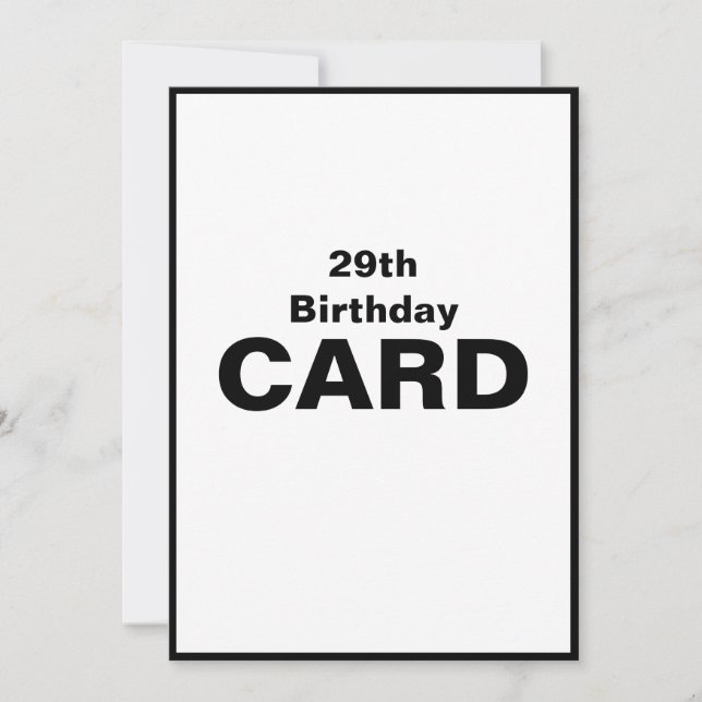 29th Twenty-Ninth 29 Twenty-nine 2-9 Birthday Card (Front)