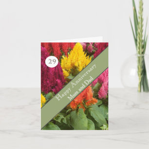 29th Wedding Anniversary Celosia  Card