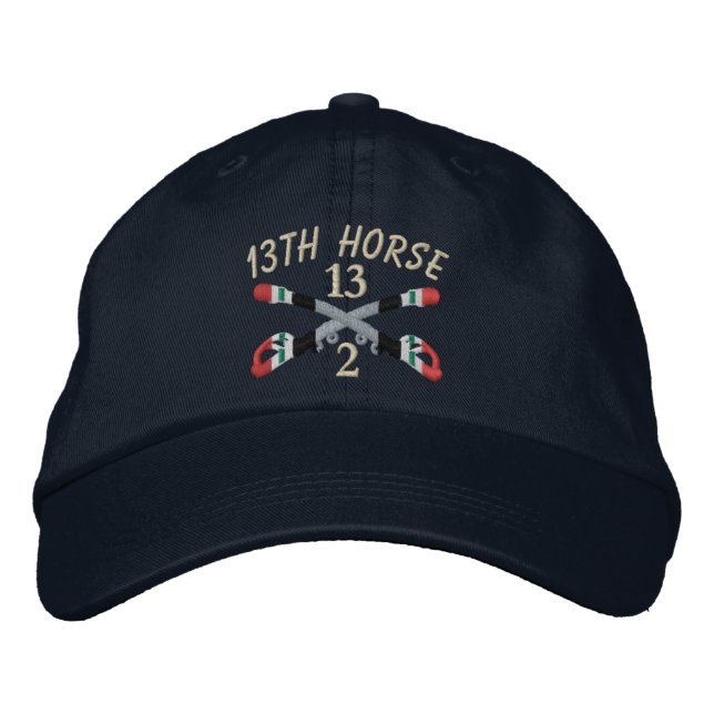 2-13th Cavalry Iraq Crossed Sabres Embroidered Hat (Front)