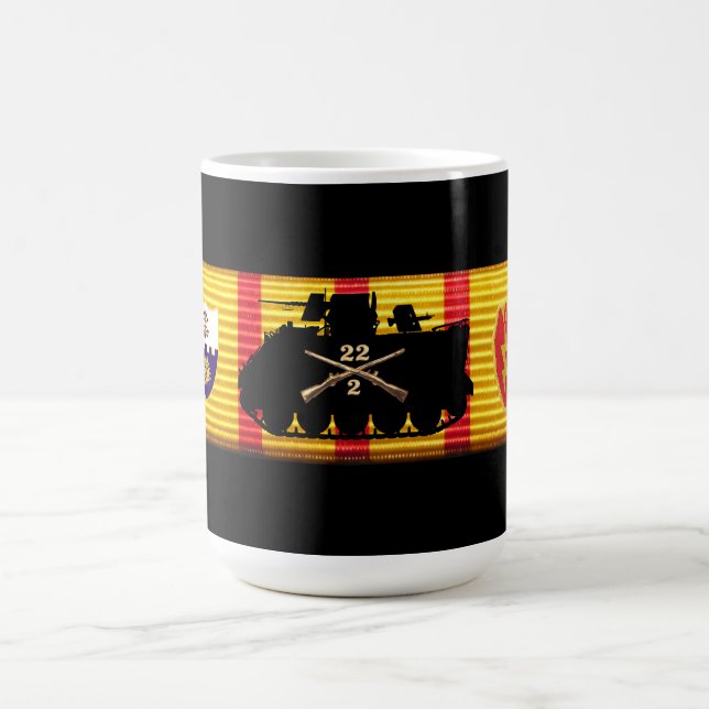 2/22nd Inf., 25th Inf. Div. Vietnam Service Ribbon Coffee Mug (Center)