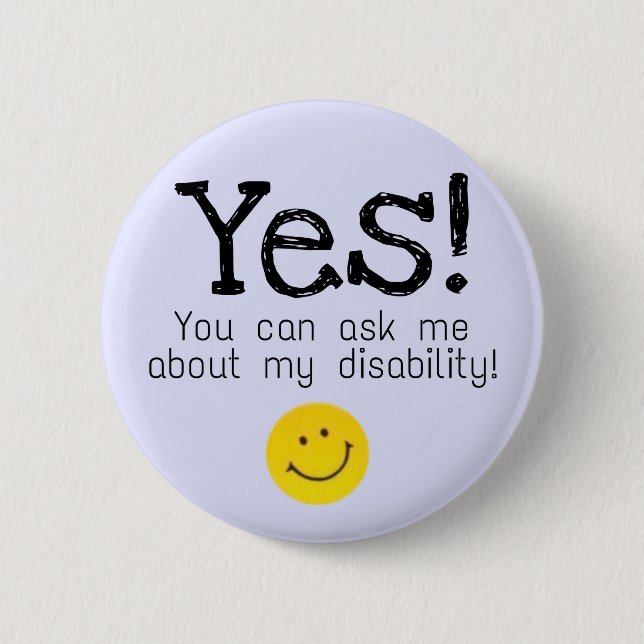 2.25" Badge - ask about disability 2 Inch Round Button (Front)