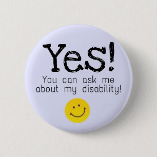 2.25" Badge - ask about disability 2 Inch Round Button