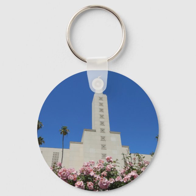 2.25" Basic Button Keychain LA Temple (Front)