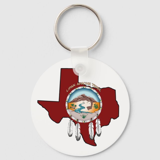 2.25" Basic Round Tribal Shield/Texas Key Chain (Front)