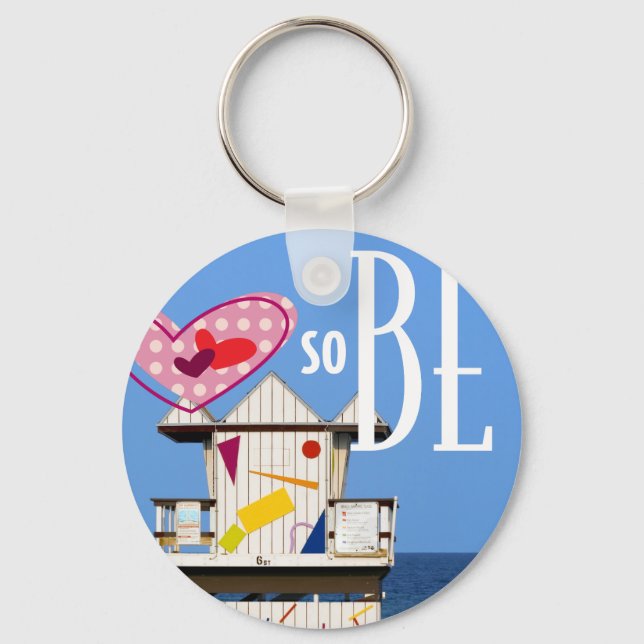 2.25" Llavero Love South Beach Miami 6 ST Keychain (Front)