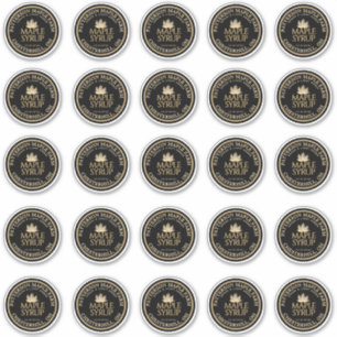 2.25" Maple Syrup Gold Leaf on Black Waterproof