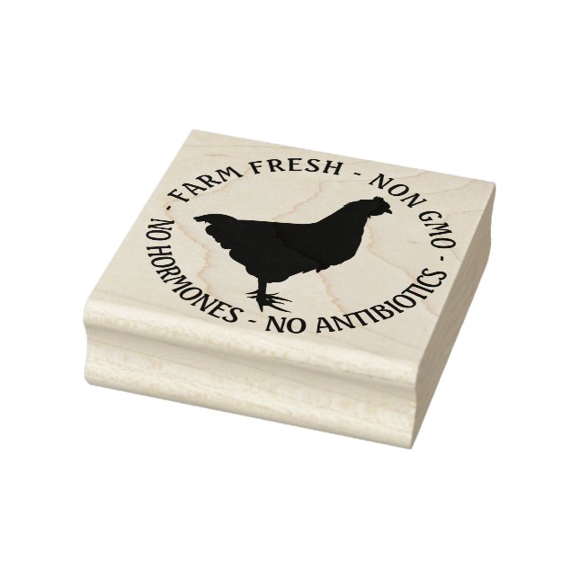 2”--2.5” Egg carton FRESH -NON GMO - no hormones  Rubber Stamp (Stamp)