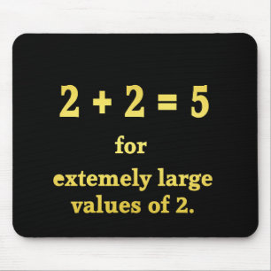 2 + 2 = 5  Funny Math Joke Mouse Pad
