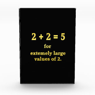 2 + 2 = 5 Funny Math Joke Photo Block