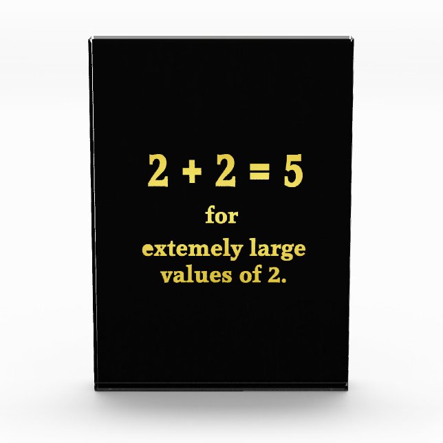 2 + 2 = 5  Funny Math Joke Photo Block (Front)