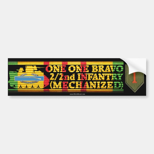 2/2nd Inf. Mech. One One Bravo Bumper Sticker (Front)