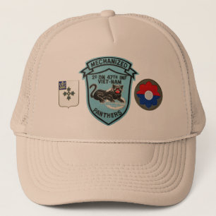 2/47th Infantry Vintage Panthers Patch Mesh-Back H Trucker Hat