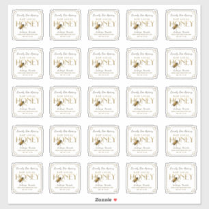 2.5" Flying Bee Metallic Gold Honey fancy border