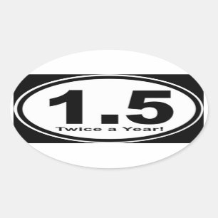 2,5 Kilomètres Deux Fois Par An ! Autocollant
