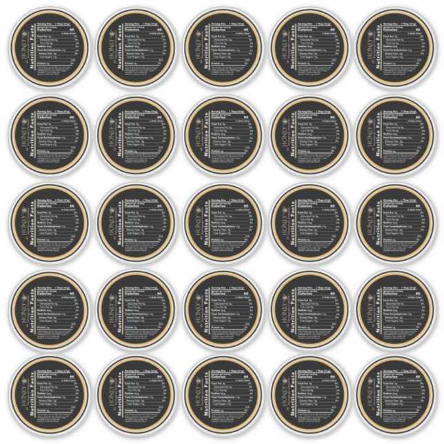 2.5" Manuka Honey Black Gold Honey Nutrition Facts (Front)