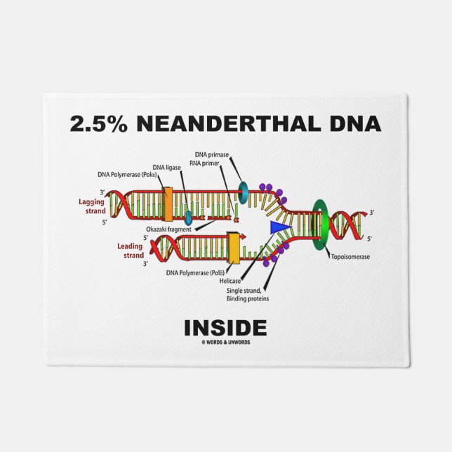 2.5% Neanderthal DNA Inside Biology Geek Humour Doormat (Front)