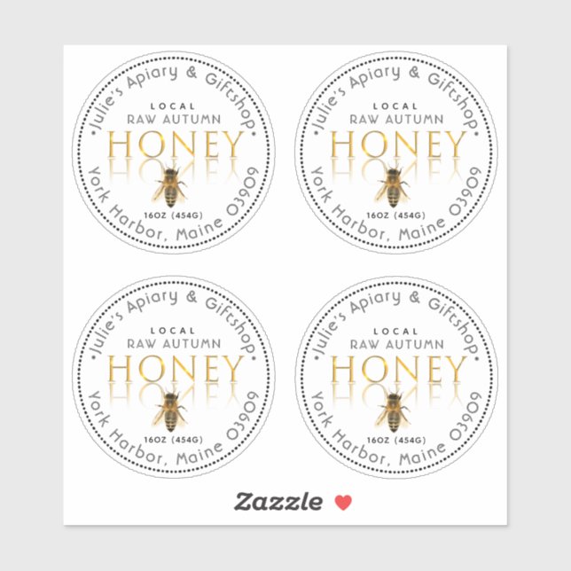 2.5" Vinyl Circle Honey Mason Jar Size Label (Sheet)