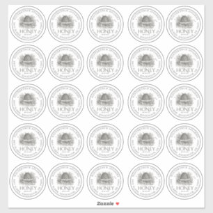 2.5" Wide Mouth Mason Honey Jar Lid Label
