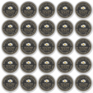 2.5" Wildflower Honey Black Daisy Custom Label