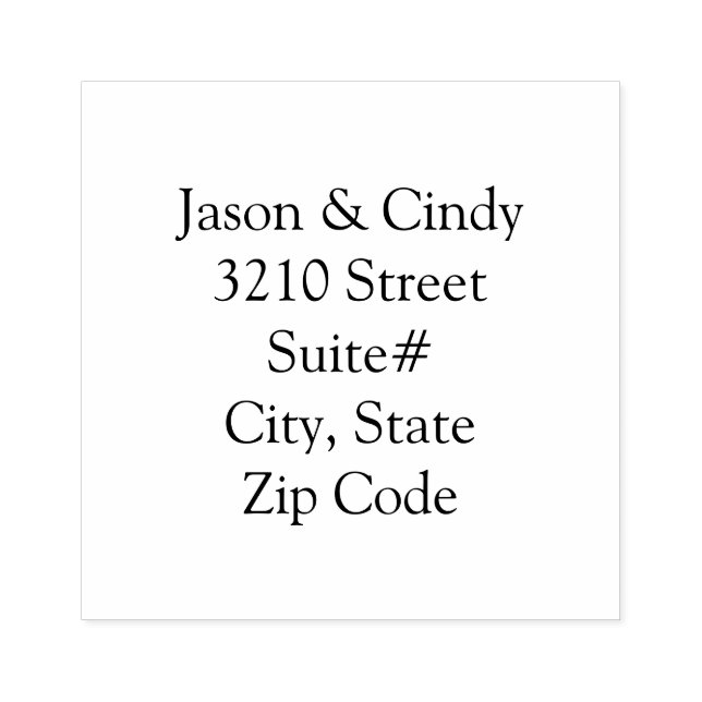 2.5x2.5 in Return Address Rubber Stamp for Couple (Imprint)