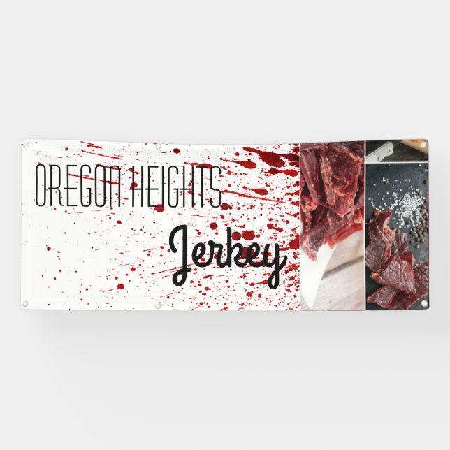 2.5'x6' Business Announcement Blood Splatter Vampi Banner (Horizontal)