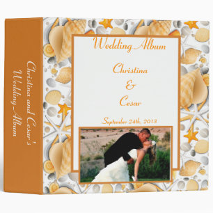 2.8" Photo Binder Assorted Seashells Orange