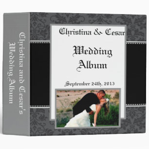 2.8" Photo Binder Black Grey Formal Gothic Print