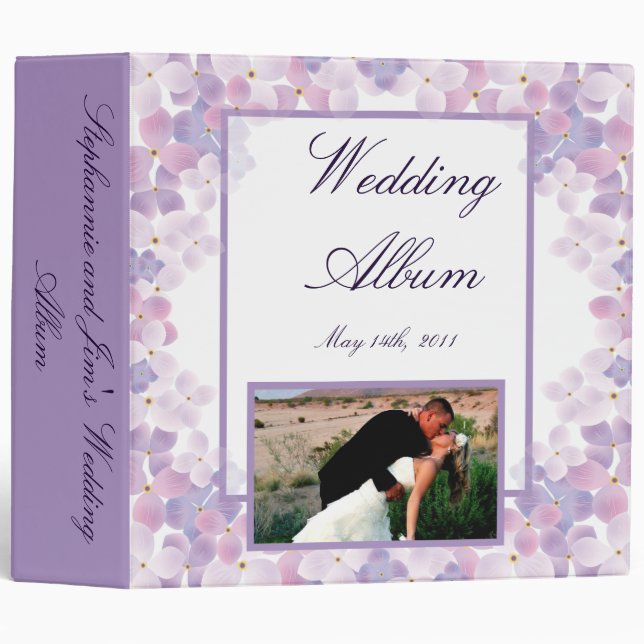 2.8" Photo Binder Purple Hydrangea (Front/Spine)
