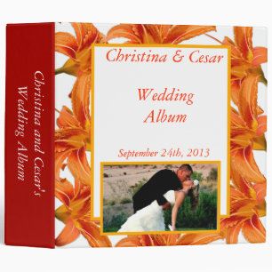 2,8" Photo Classeur Orange Tiger Lilly avec Stripe