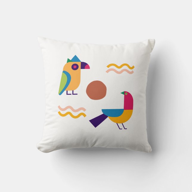 2 abstract but beautiful birds look  throw pillow (Front)