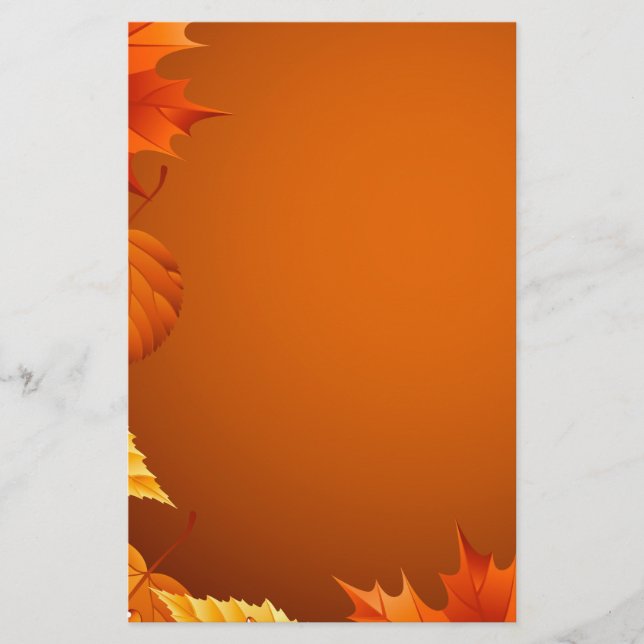 2.ai Orange Autumn Leaves Stationery (Front)