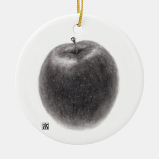 2 apples ceramic ornament