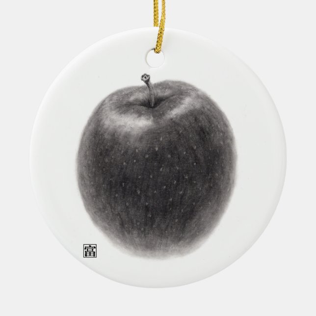 2 apples ceramic ornament (Front)