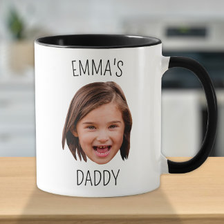 2 Baby Kids Face Photo (Front & Back) For Dad Mug